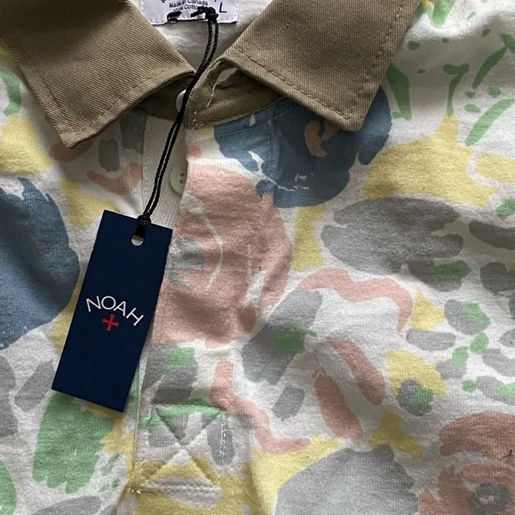 Noah NYC Pastel Floral Long-Sleeve Polo - Picture 5 of 9